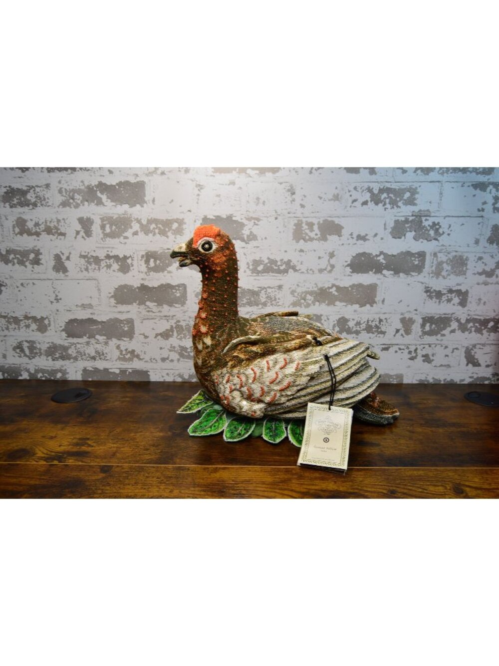 John Derian Company Beaded Grouse Pillow - Decorative Accent 15"